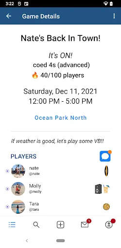 I-download ang Beach Volleyball App – Maghanap at Mag-set up ng Laro - Screenshot 1