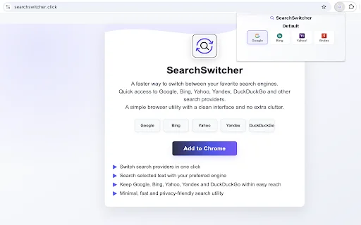 I-download ang SearchSwitcher: Mabilis na Search Engine Switcher - Screenshot 1