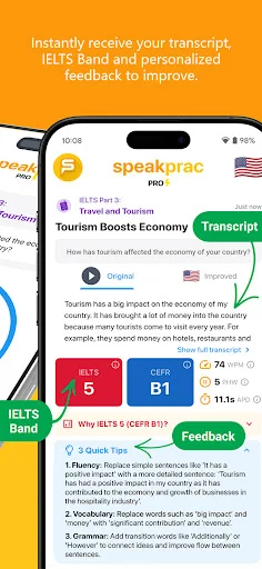 Download AI IELTS Speaking – SpeakPrac: Band 9 Reviewer App - Screenshot 2