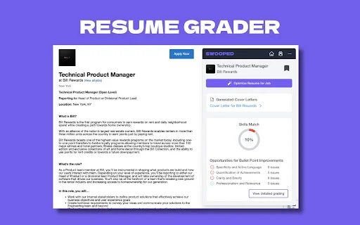 Swooped: Pinakamahusay na Job Search Tracker at AI Assistant - Screenshot 3