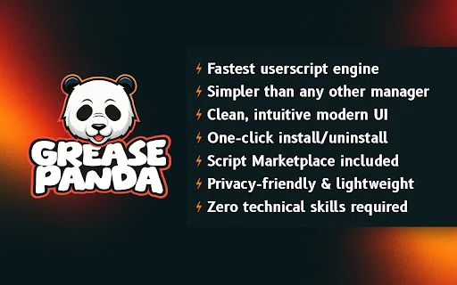 I-download ang GreasePanda: Pinakamabilis na Userscript Manager - Screenshot 1