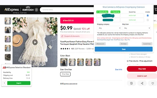 WooCommerce AliExpress Dropshipping: Importa Produkto sa WordPress - Screenshot 2