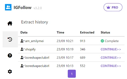 IGFollow: I-export ang Instagram Followers sa CSV – Mabilis na Tool - Screenshot 2