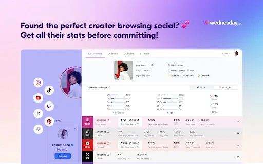 Influencer Analytics by Wednesday: Libreng Tool Para sa Marketing - Screenshot 1