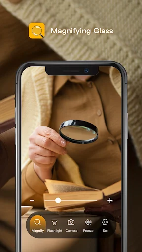 I-download ang Magnifying Glass + Flashlight – Pinakamahusay na Lens - Screenshot 1
